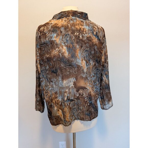 Studio 1940 Large Sheer Pleated Blouse - Picture 2 of 4